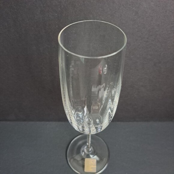 Mikasa Tiffany T7201 Champagne Flute 8.5" Austria Crystal Fluted Glass Elegant - Picture 2 of 9